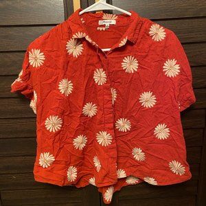 Madewell Red Button Up SIze Medium